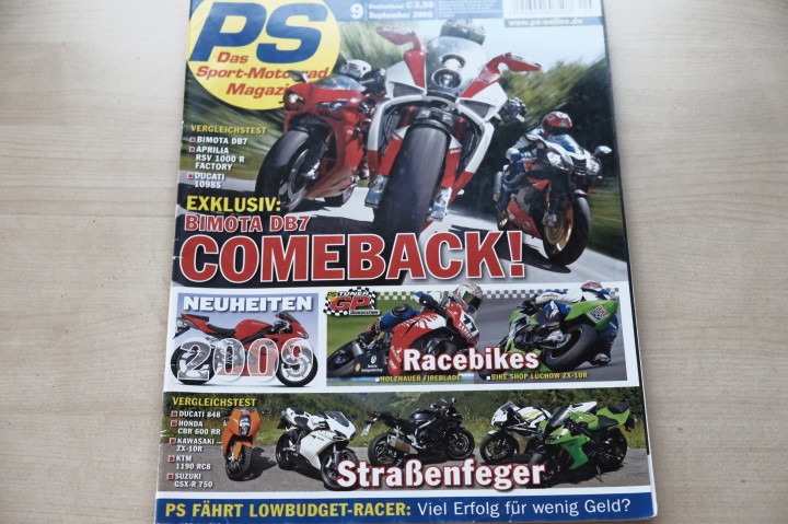 Deckblatt PS Sport Motorrad (09/2008)
